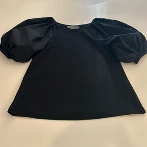 Anthropologie black puff sleeve Sundays in Brooklyn top size small